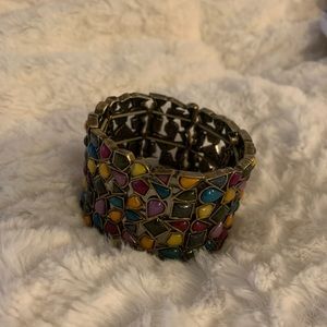 Multi color stones stretch bracelet